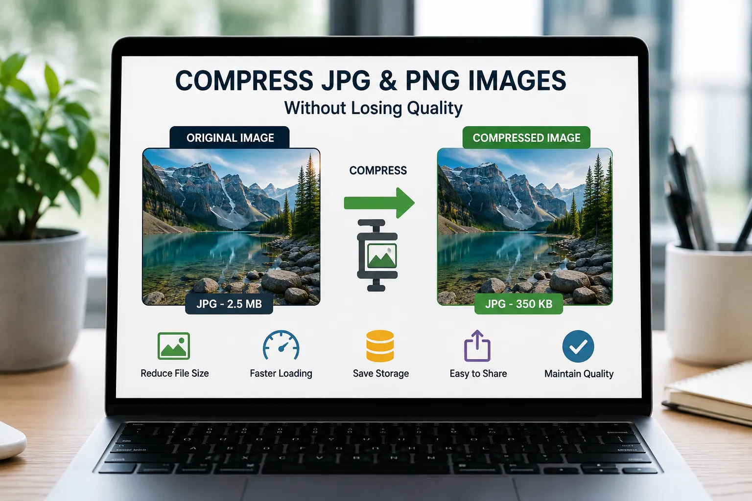 compress JPG and PNG images without losing quality